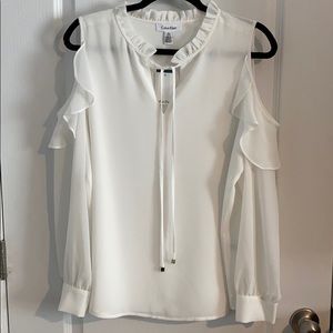 *NWT* white Calvin Klein open-shoulder blouse